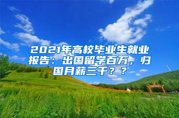 2021年高校毕业生就业报告：出国留学百万，归国月薪三千？？