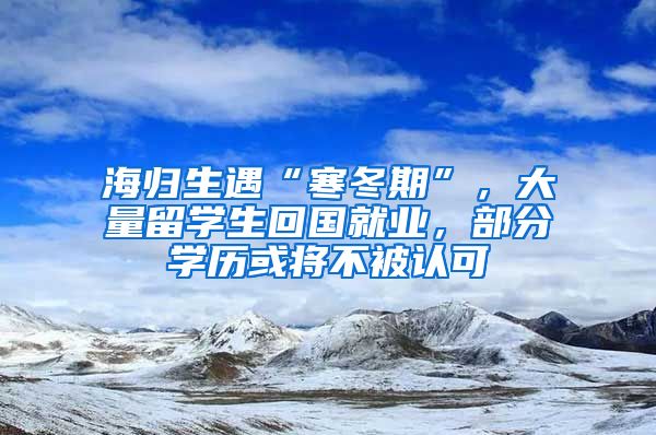 海归生遇“寒冬期”，大量留学生回国就业，部分学历或将不被认可