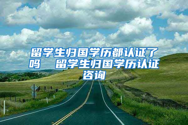 留学生归国学历都认证了吗  留学生归国学历认证咨询