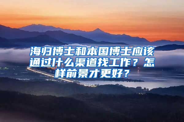 海归博士和本国博士应该通过什么渠道找工作？怎样前景才更好？