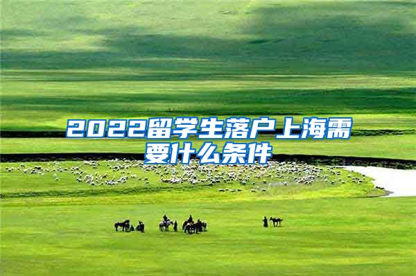 2022留学生落户上海需要什么条件