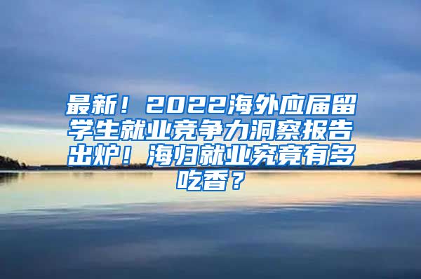 最新！2022海外应届留学生就业竞争力洞察报告出炉！海归就业究竟有多吃香？