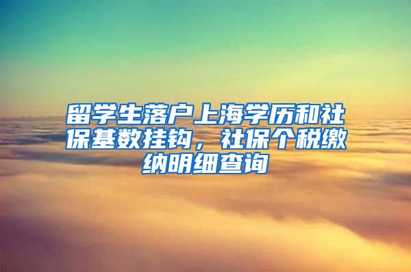 留学生落户上海学历和社保基数挂钩，社保个税缴纳明细查询