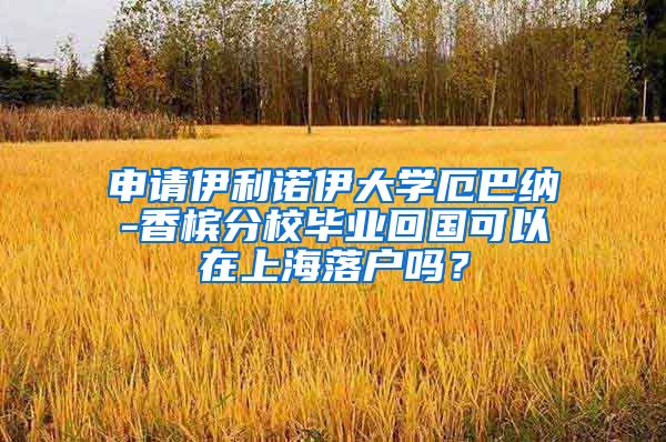 申请伊利诺伊大学厄巴纳-香槟分校毕业回国可以在上海落户吗？