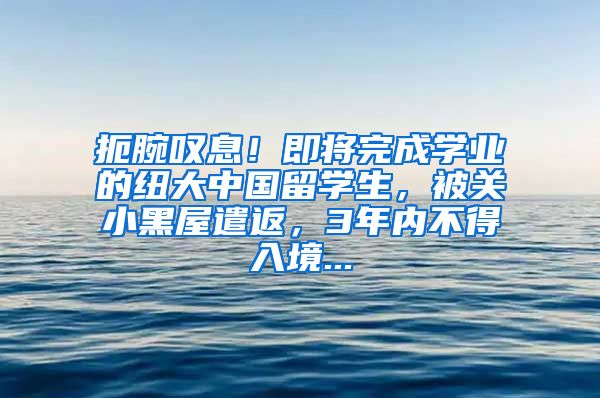 扼腕叹息！即将完成学业的纽大中国留学生，被关小黑屋遣返，3年内不得入境...