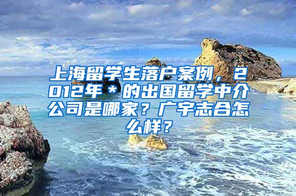 上海留学生落户案例，2012年＊的出国留学中介公司是哪家？广宇志合怎么样？