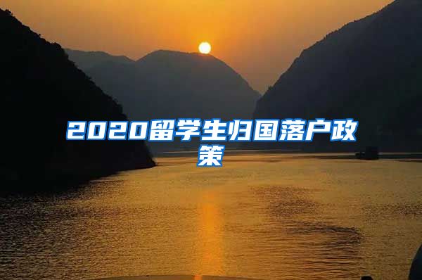 2020留学生归国落户政策