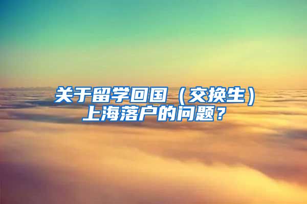 关于留学回国（交换生）上海落户的问题？