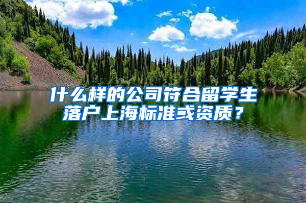 什么样的公司符合留学生落户上海标准或资质？