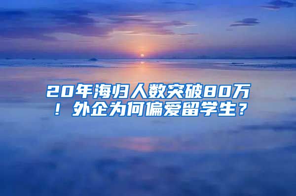 20年海归人数突破80万！外企为何偏爱留学生？