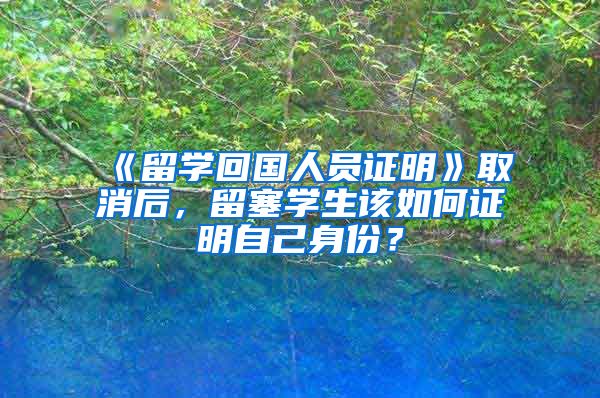 《留学回国人员证明》取消后，留塞学生该如何证明自己身份？