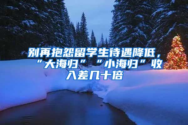 别再抱怨留学生待遇降低，“大海归”“小海归”收入差几十倍