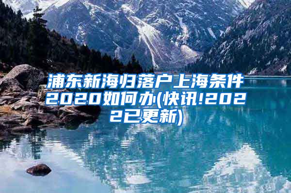 浦东新海归落户上海条件2020如何办(快讯!2022已更新)