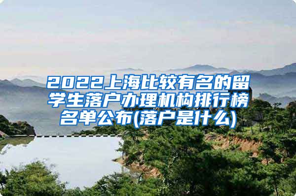 2022上海比较有名的留学生落户办理机构排行榜名单公布(落户是什么)