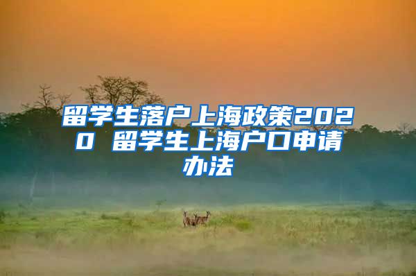 留学生落户上海政策2020 留学生上海户口申请办法