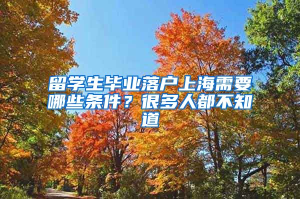 留学生毕业落户上海需要哪些条件？很多人都不知道