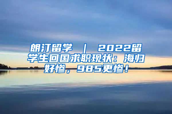 朗汀留学 ｜ 2022留学生回国求职现状：海归好惨，985更惨！