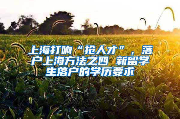 上海打响“抢人才”，落户上海方法之四 新留学生落户的学历要求