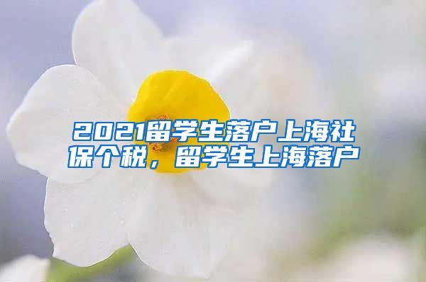 2021留学生落户上海社保个税，留学生上海落户