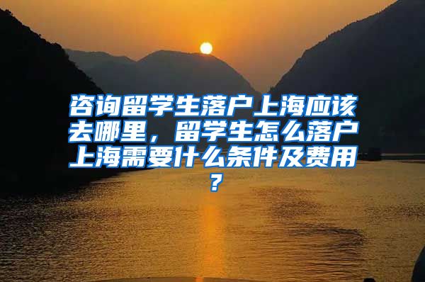 咨询留学生落户上海应该去哪里，留学生怎么落户上海需要什么条件及费用？