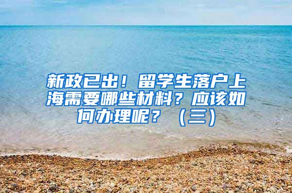 新政已出！留学生落户上海需要哪些材料？应该如何办理呢？（三）