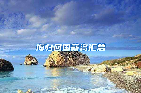 海归回国薪资汇总