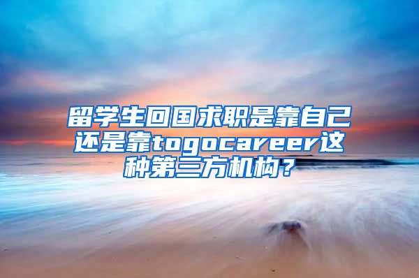 留学生回国求职是靠自己还是靠togocareer这种第三方机构？