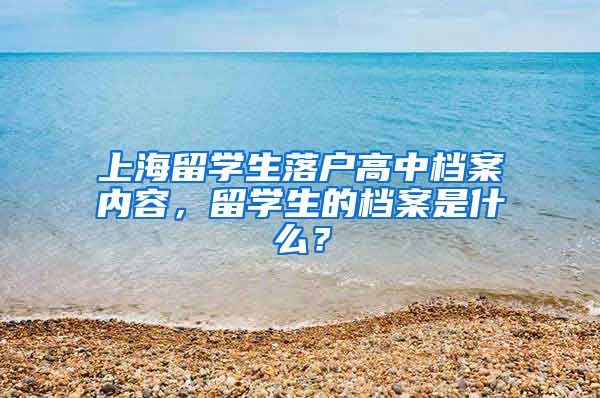 上海留学生落户高中档案内容，留学生的档案是什么？