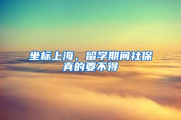 坐标上海，留学期间社保真的要不得