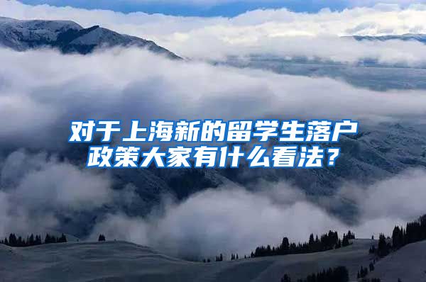 对于上海新的留学生落户政策大家有什么看法？