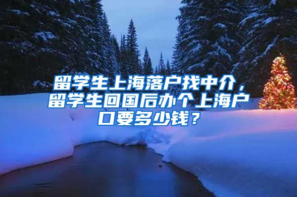 留学生上海落户找中介，留学生回国后办个上海户口要多少钱？