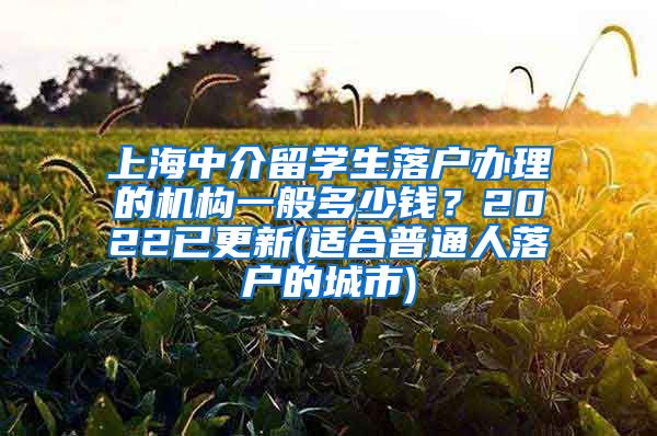 上海中介留学生落户办理的机构一般多少钱？2022已更新(适合普通人落户的城市)