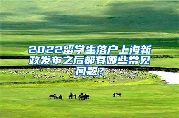 2022留学生落户上海新政发布之后都有哪些常见问题？