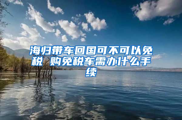 海归带车回国可不可以免税 购免税车需办什么手续