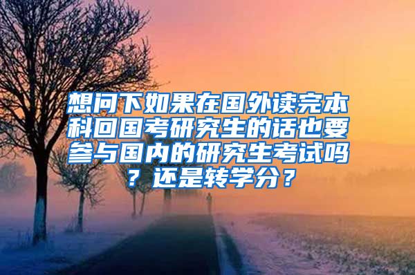 想问下如果在国外读完本科回国考研究生的话也要参与国内的研究生考试吗？还是转学分？