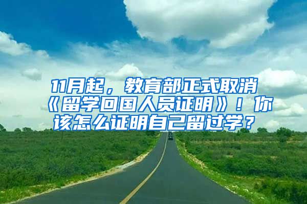 11月起，教育部正式取消《留学回国人员证明》！你该怎么证明自己留过学？