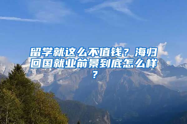 留学就这么不值钱？海归回国就业前景到底怎么样？