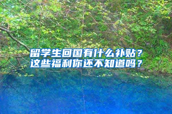 留学生回国有什么补贴？这些福利你还不知道吗？