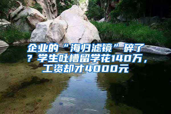 企业的“海归滤镜”碎了？学生吐槽留学花140万，工资却才4000元