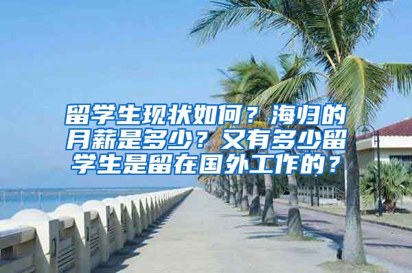 留学生现状如何？海归的月薪是多少？又有多少留学生是留在国外工作的？