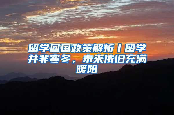 留学回国政策解析丨留学并非寒冬，未来依旧充满暖阳