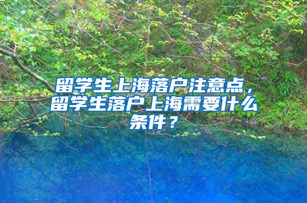 留学生上海落户注意点，留学生落户上海需要什么条件？