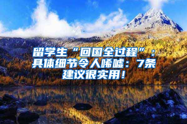 留学生“回国全过程”：具体细节令人唏嘘：7条建议很实用！