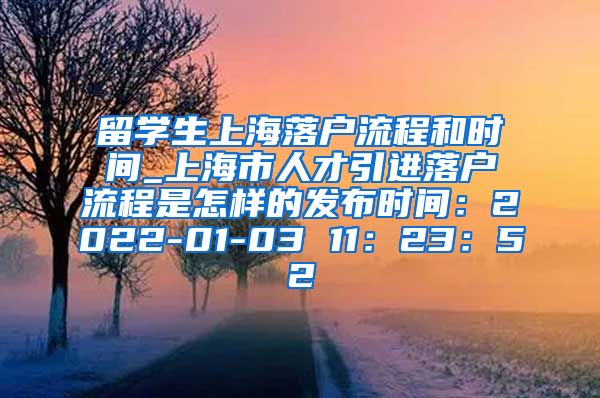 留学生上海落户流程和时间_上海市人才引进落户流程是怎样的发布时间：2022-01-03 11：23：52