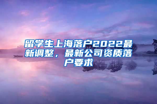 留学生上海落户2022最新调整，最新公司资质落户要求