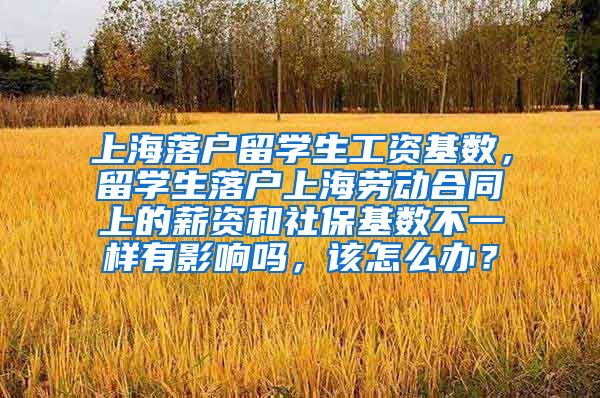 上海落户留学生工资基数，留学生落户上海劳动合同上的薪资和社保基数不一样有影响吗，该怎么办？