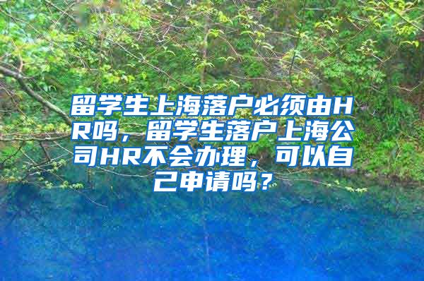 留学生上海落户必须由HR吗，留学生落户上海公司HR不会办理，可以自己申请吗？