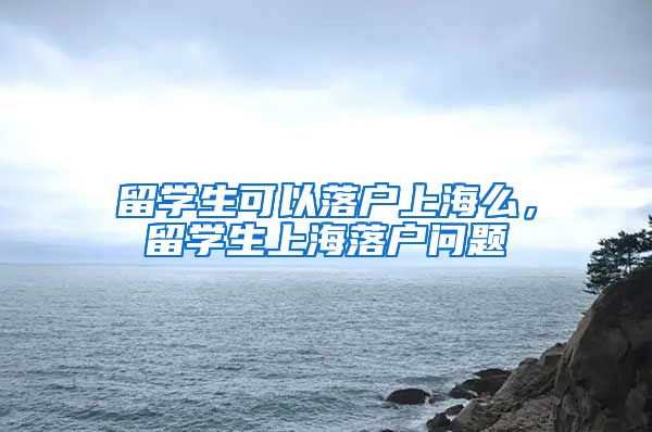 留学生可以落户上海么，留学生上海落户问题