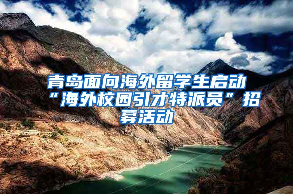 青岛面向海外留学生启动“海外校园引才特派员”招募活动