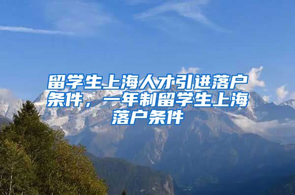 留学生上海人才引进落户条件，一年制留学生上海落户条件